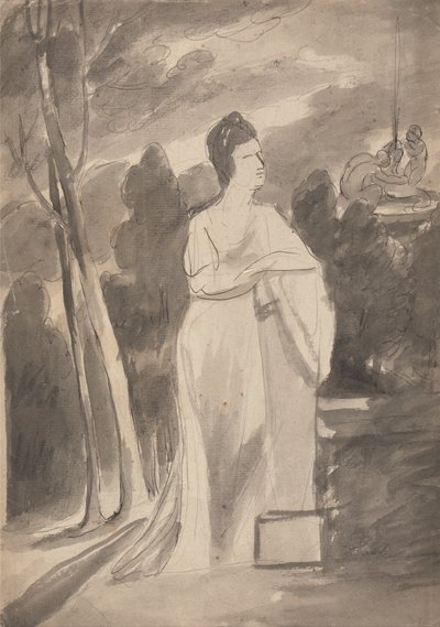 Woman at a Column by George Romney